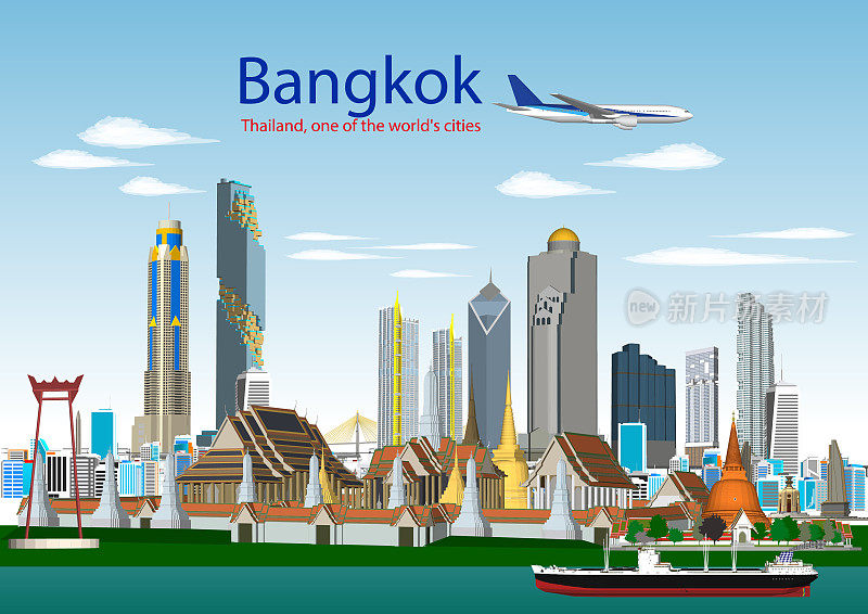 city ​​bangkok beautiful illustration vector